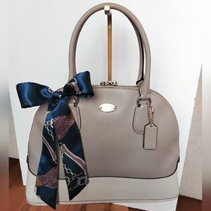 Coach Cross Grain Leather Cora Dome  Handbag Color Block Tan  NWOT